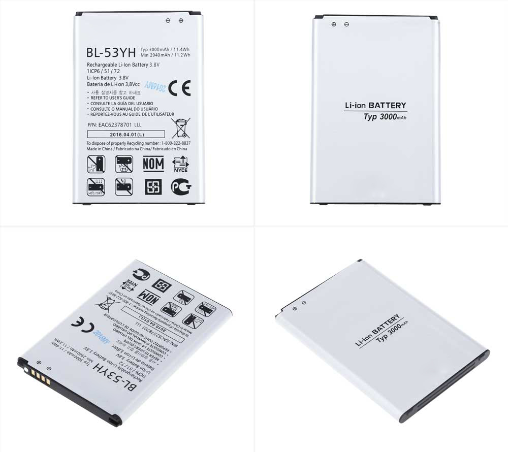 BL - 53YH 3000mAh Replacement Li-ion Battery for LG G3 F400 / F460 / D858 / D830 / VS985 / BL-53YH / BL53YH